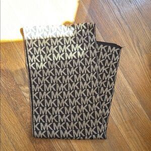 Michael Kors Black and Tan Logo Scarf